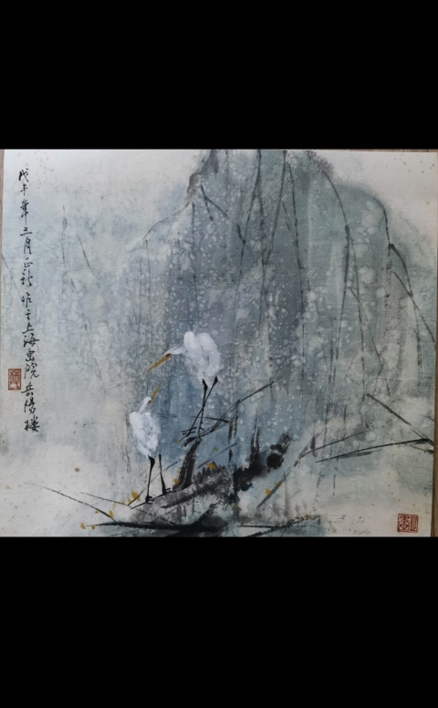 古玩字畫平臺已保真國畫大師江寒汀入室弟子老中美協(xié)會員楊正新寫意花鳥拍賣,當前價格4000元