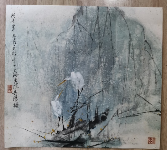 古玩字畫平臺已保真國畫大師江寒汀入室弟子老中美協(xié)會員楊正新寫意花鳥拍賣,當前價格4000元