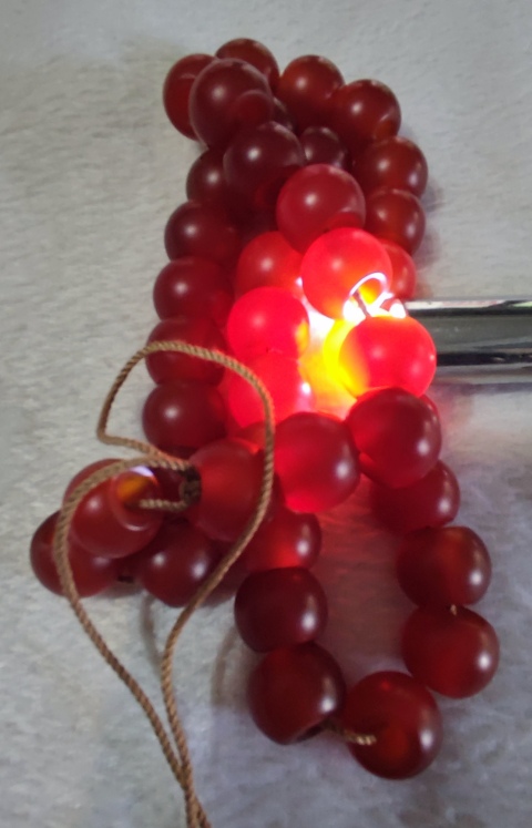 古玩玉器烤色紅瑪瑙珠串拍賣,當前價格398元