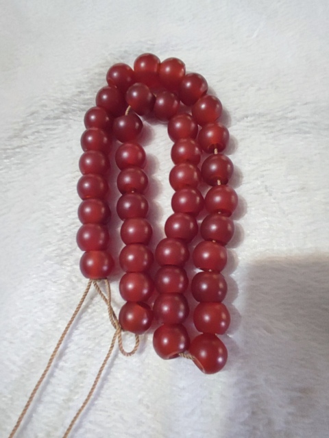 古玩玉器烤色紅瑪瑙珠串拍賣,當前價格398元