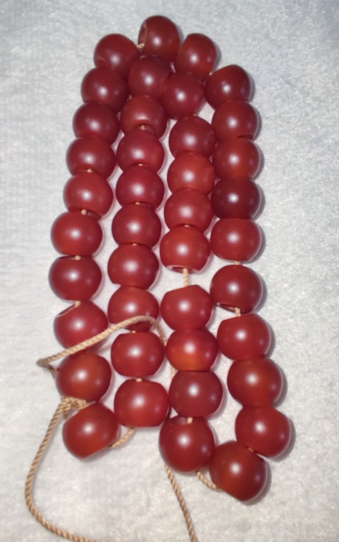 古玩玉器烤色紅瑪瑙珠串拍賣,當前價格398元