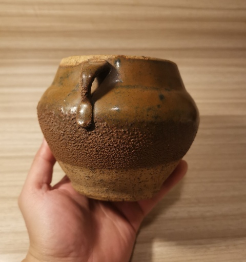 古玩陶瓷明磁州窯褐釉雙系罐拍賣，當前價格299元