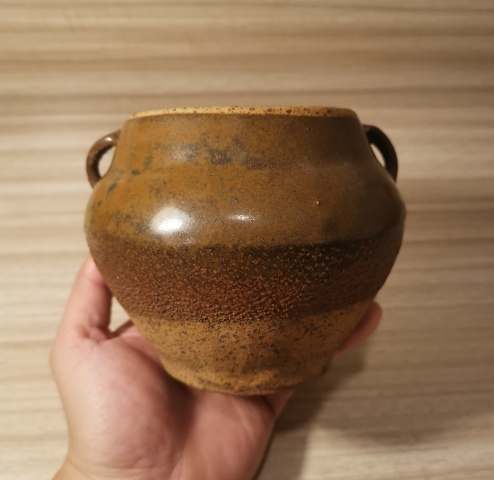 古玩陶瓷明磁州窯褐釉雙系罐拍賣，當前價格299元