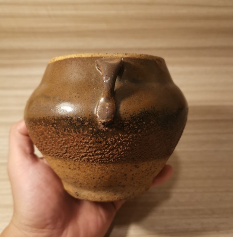 古玩陶瓷明磁州窯褐釉雙系罐拍賣，當前價格299元