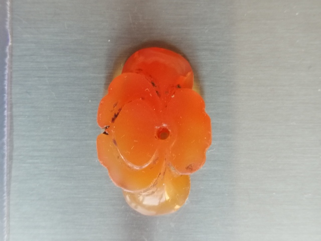 古玩玉器天然紅瑪瑙“帽花”拍賣，當前價格466元
