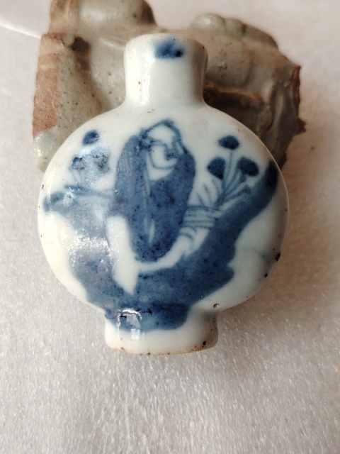 古玩陶瓷人物紋青花鼻煙壺拍賣,當前價格1200元