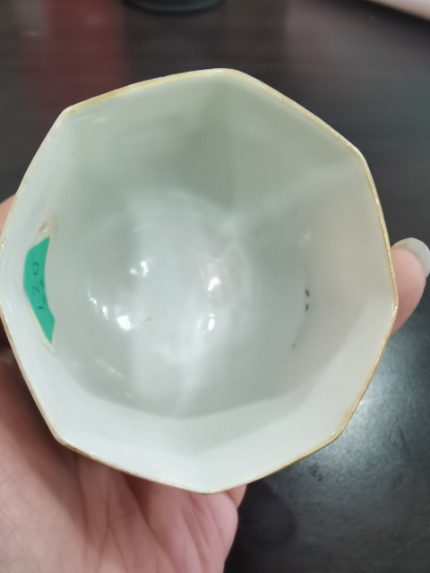 古玩陶瓷粉彩仕女圖八方杯子  一對拍賣，當前價格12000元