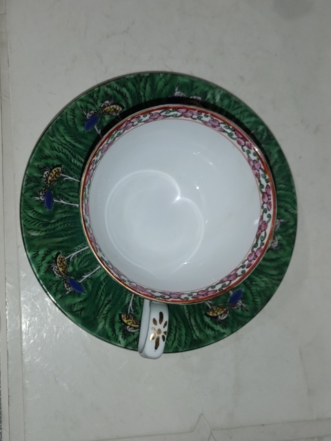 古玩陶瓷廣彩杯盤拍賣,當前價格880元