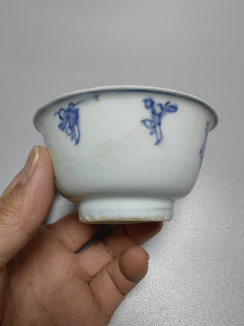 古玩陶瓷明晚期-嬰戲紋青花小碗拍賣,當前價格288元