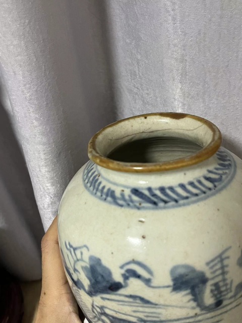 古玩陶瓷乾隆青花山水人物紋罐拍賣，當(dāng)前價格788元