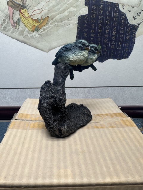 古玩陶瓷70年代小鳥擺件 代原包裝盒子拍賣,當前價格89元