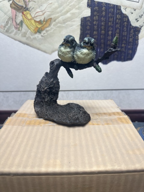 古玩陶瓷70年代小鳥擺件 代原包裝盒子拍賣,當前價格89元