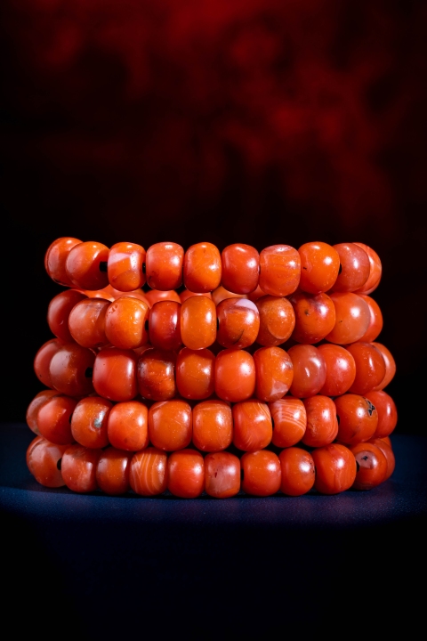 古玩玉器天然“南紅瑪瑙”珠串拍賣，當前價格4250元