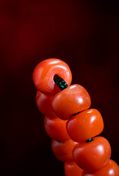 古玩玉器天然“南紅瑪瑙”珠串拍賣，當前價格4250元