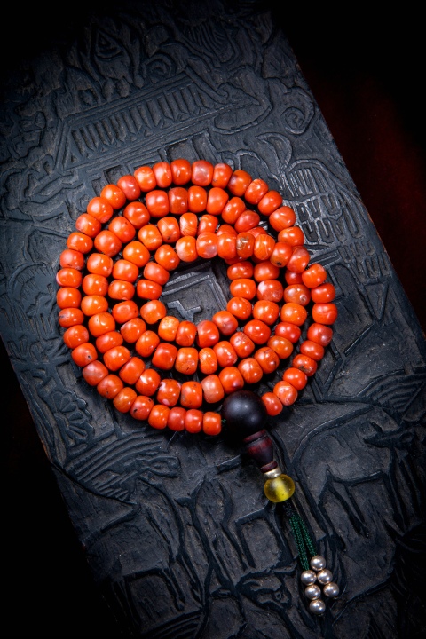 古玩玉器天然“南紅瑪瑙”珠串拍賣，當前價格4250元