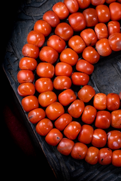 古玩玉器天然“南紅瑪瑙”珠串拍賣，當前價格4250元