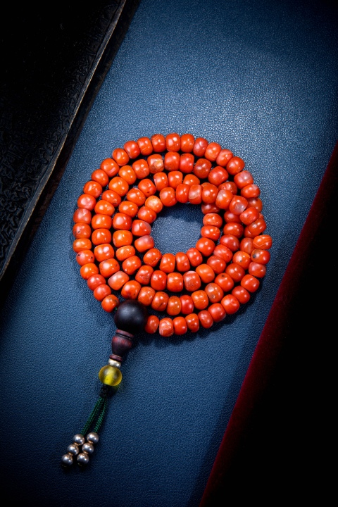 古玩玉器天然“南紅瑪瑙”珠串拍賣，當前價格4250元