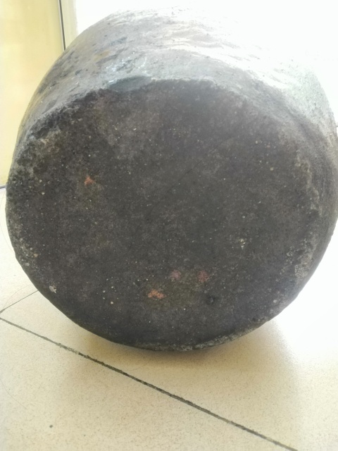 古玩陶瓷褐釉繩紋大罐拍賣，當前價格480元