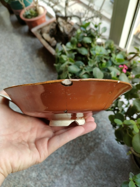 古玩陶瓷當陽峪窯紫金釉盤拍賣,當前價格1800元