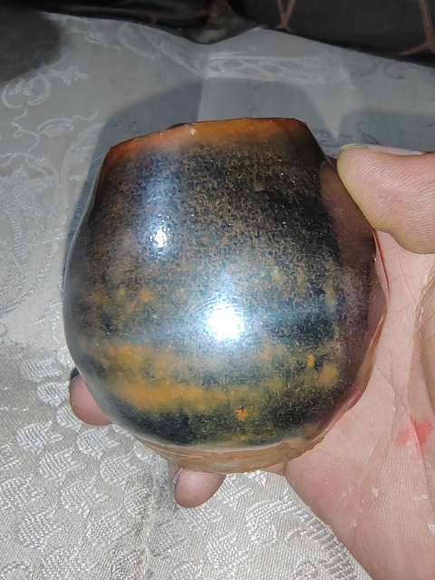 古玩陶瓷磁州窯窯變黑釉雞心罐拍賣，當前價格4200元