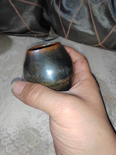 古玩陶瓷磁州窯窯變黑釉雞心罐拍賣，當前價格4200元