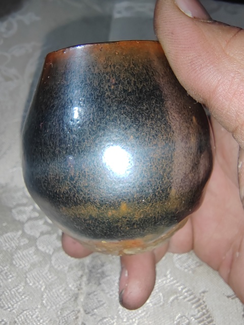 古玩陶瓷磁州窯窯變黑釉雞心罐拍賣，當前價格4200元