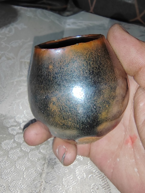 古玩陶瓷磁州窯窯變黑釉雞心罐拍賣，當前價格4200元