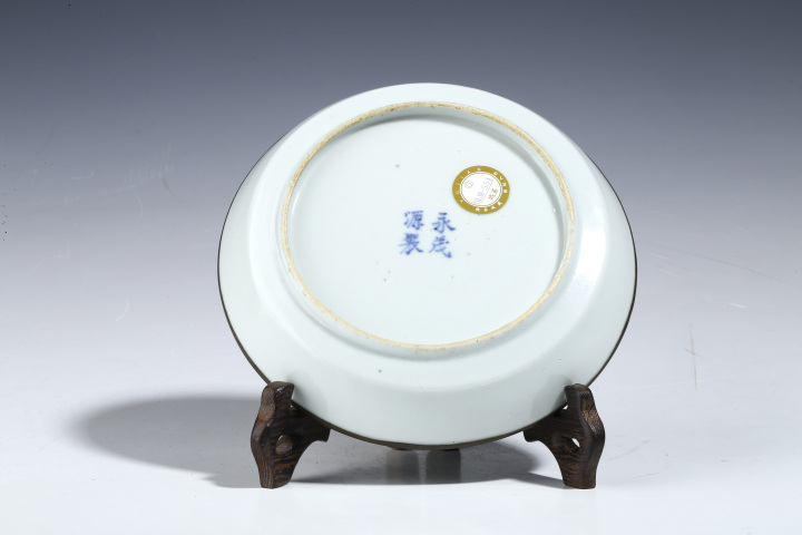 古玩陶瓷晚清·青花漁樵耕讀紋洗拍賣,當前價格158元