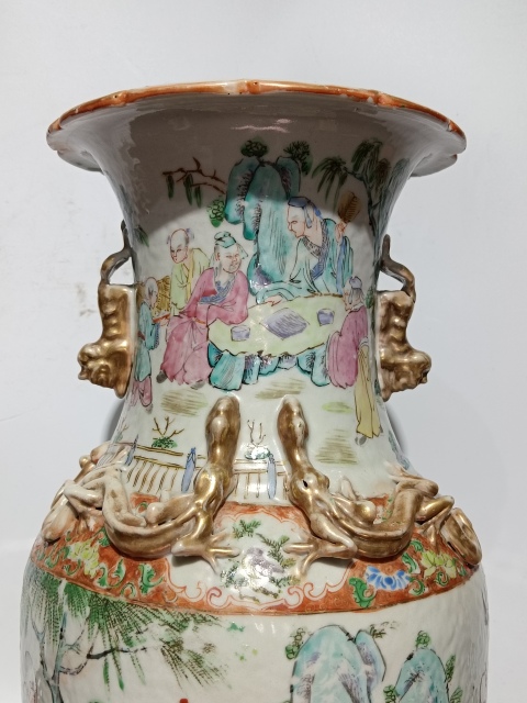 古玩陶瓷清道光-咸豐廣彩十八羅漢圖瓶拍賣，當(dāng)前價(jià)格25680元