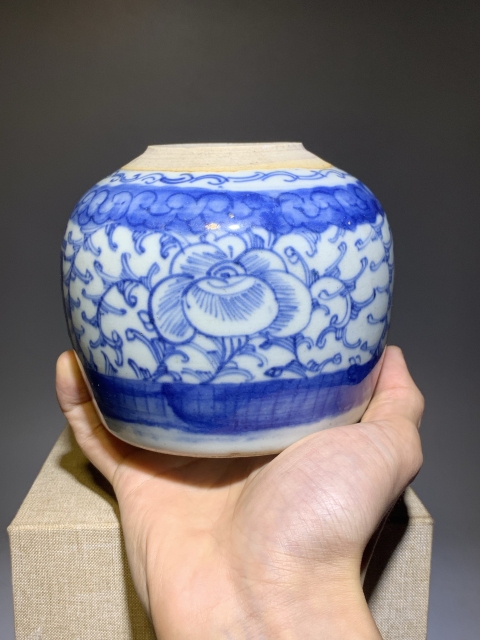 古玩陶瓷【道光】青花淡描花卉紋喜字罐【青花發色太漂亮了】【傳世佳品】拍賣,當前價格0元