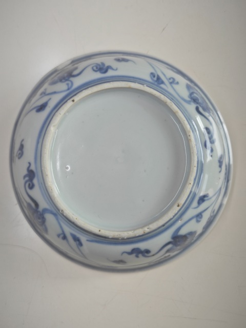 古玩陶瓷明空白期青花瓜果花卉紋盤(pán)拍賣(mài),當(dāng)前價(jià)格6543元