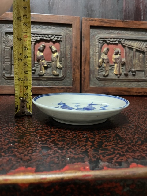 古玩陶瓷青花旗幟圖盤拍賣,當前價格1000元