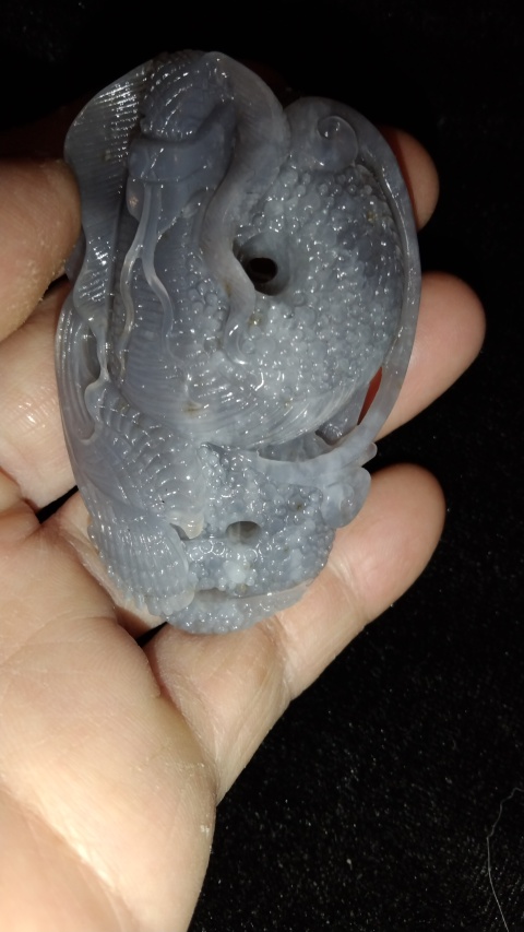 古玩玉器青海玉雕“蛇形把件”拍賣，當前價格299元