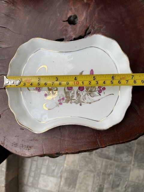 古玩陶瓷民國粉彩花卉紋茶盤拍賣，當前價格199元