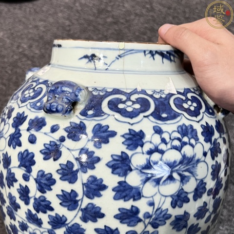 古玩陶瓷清中晚期青花纏枝蓮紋將軍罐拍賣,當(dāng)前價(jià)格3400元