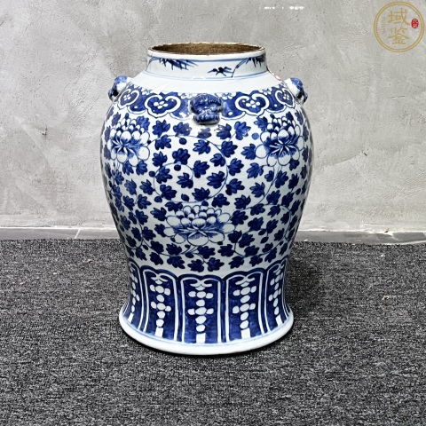 古玩陶瓷清中晚期青花纏枝蓮紋將軍罐拍賣,當(dāng)前價(jià)格3400元