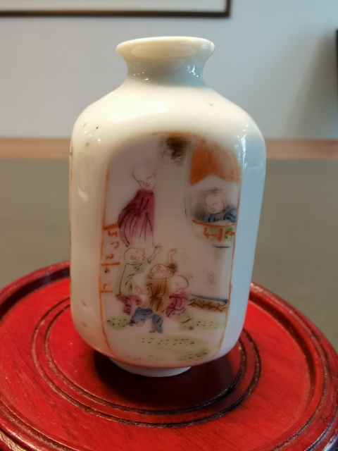 古玩陶瓷粉彩嬰戲圖四方鼻煙壺拍賣,當前價格2680元