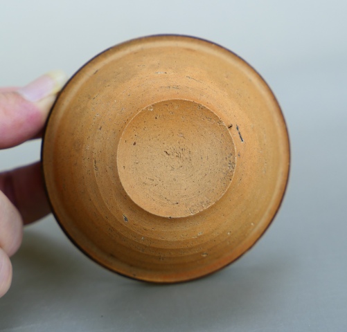 古玩陶瓷明.紫金釉束口盞拍賣，當前價格980元