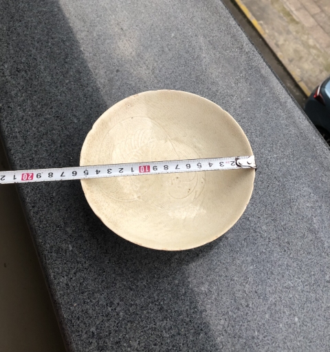 古玩陶瓷青白釉刻花斗笠碗拍賣，當前價格999元