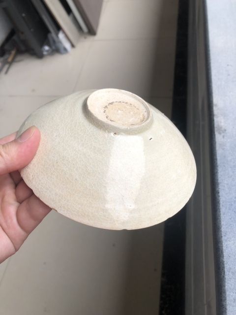 古玩陶瓷青白釉刻花斗笠碗拍賣，當前價格999元