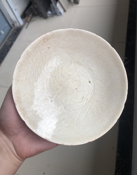 古玩陶瓷青白釉刻花斗笠碗拍賣，當前價格999元