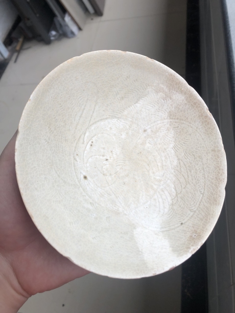 古玩陶瓷青白釉刻花斗笠碗拍賣，當前價格999元