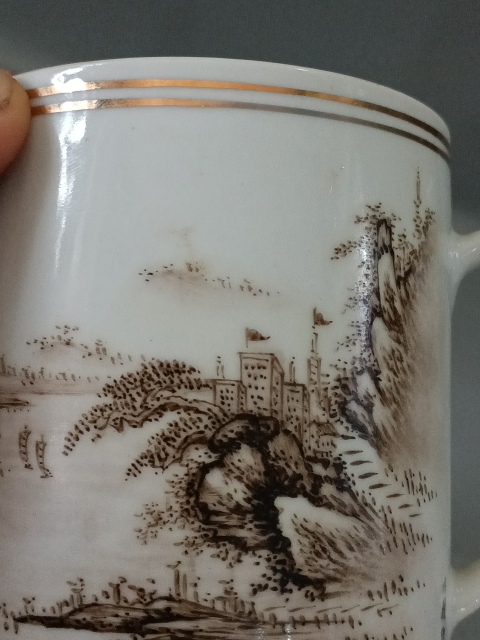 古玩陶瓷墨彩山水茶杯拍賣，當前價格0元