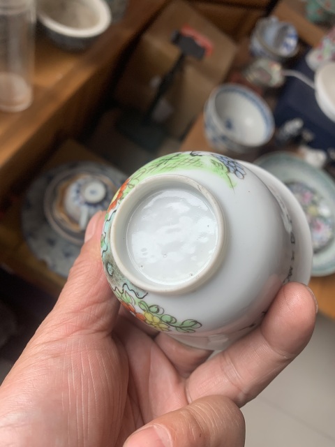 古玩陶瓷粉彩官上加官圖茶杯拍賣,當前價格1800元