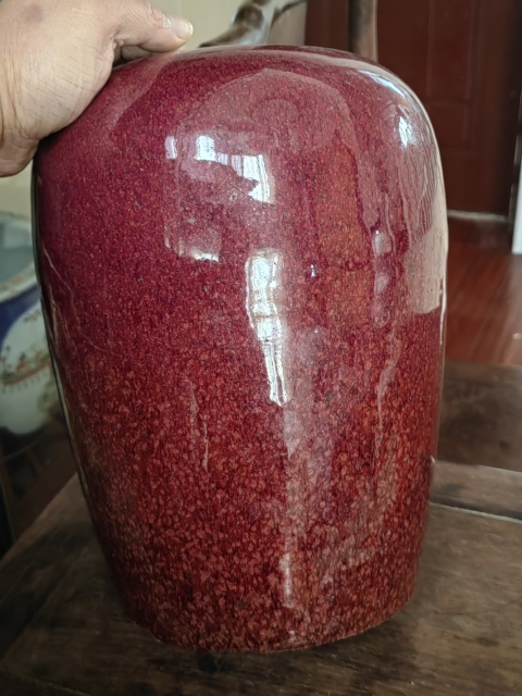 古玩陶瓷窯變紅釉冬瓜罐拍賣,當前價格9800元