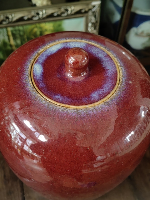 古玩陶瓷窯變紅釉冬瓜罐拍賣,當(dāng)前價格9800元