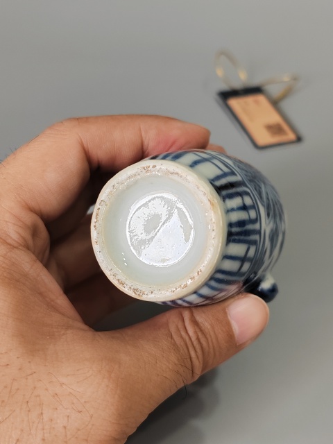 古玩陶瓷清·雙獸耳青花瓶·全品拍賣，當前價格1888元