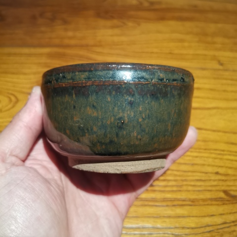 古玩陶瓷元明黑釉鐵銹斑缽式爐拍賣，當前價格299元