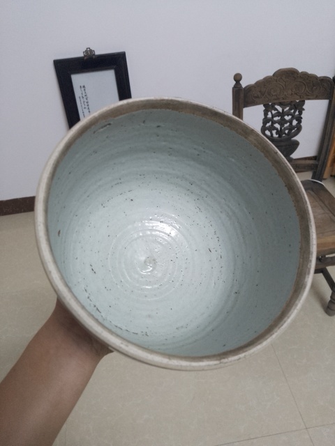 古玩陶瓷清三代青花鳳眼蓋缸拍賣，當前價格2000元