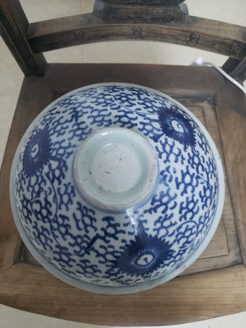 古玩陶瓷清三代青花鳳眼蓋缸拍賣，當前價格2000元